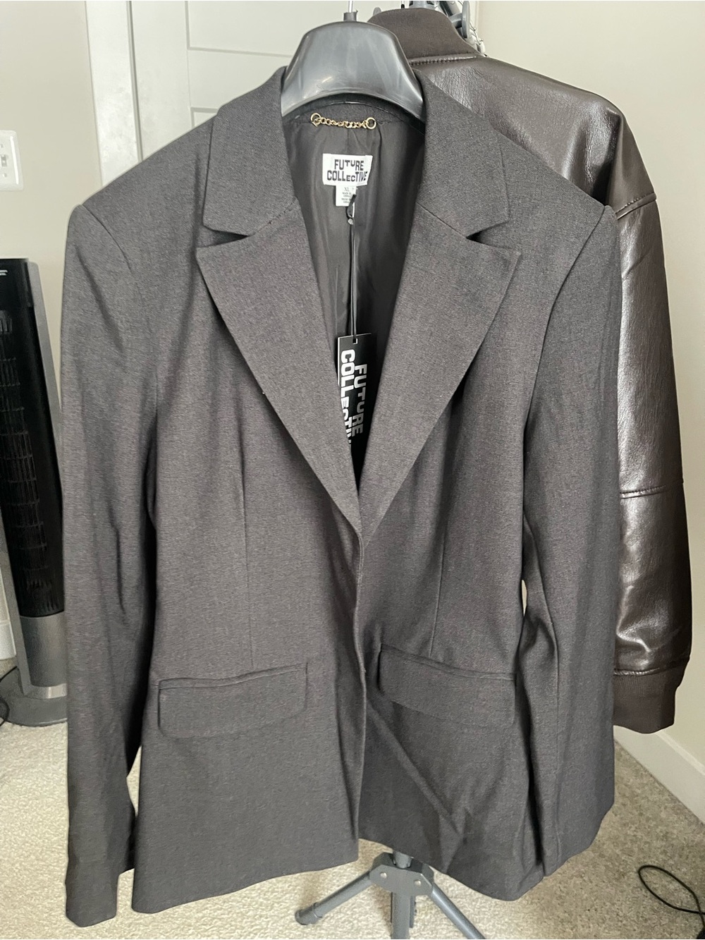 Future Collective Men's Charcoal Single-Breasted Blazer